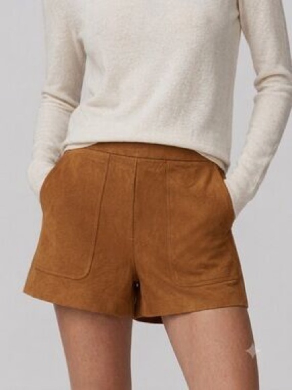 Women’s Suede Brown Shorts